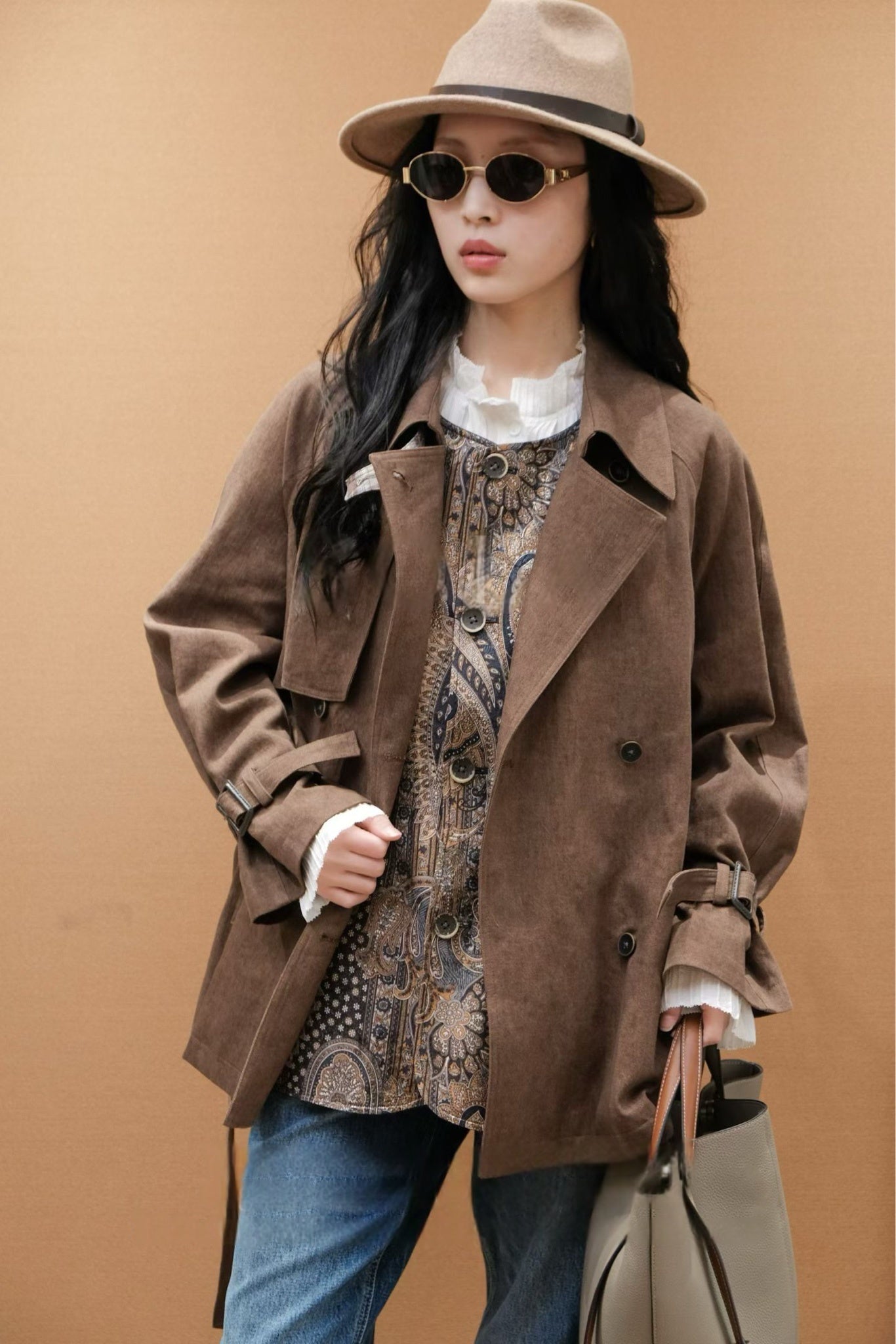 The Mocha Suede Trench Coat