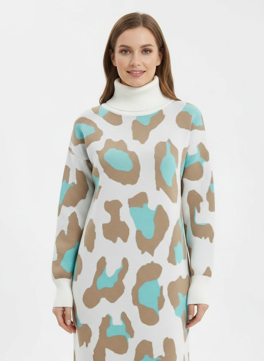 green chic leopard sweater