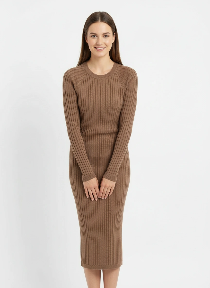 long sleeve purple midi dress