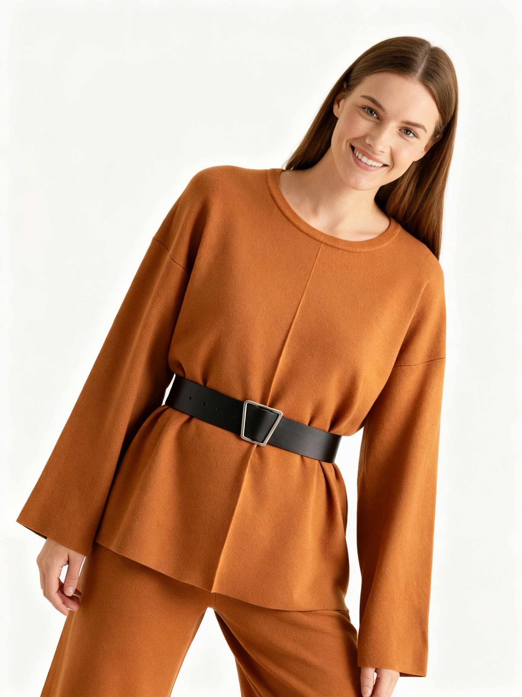 vibrant orange sweater