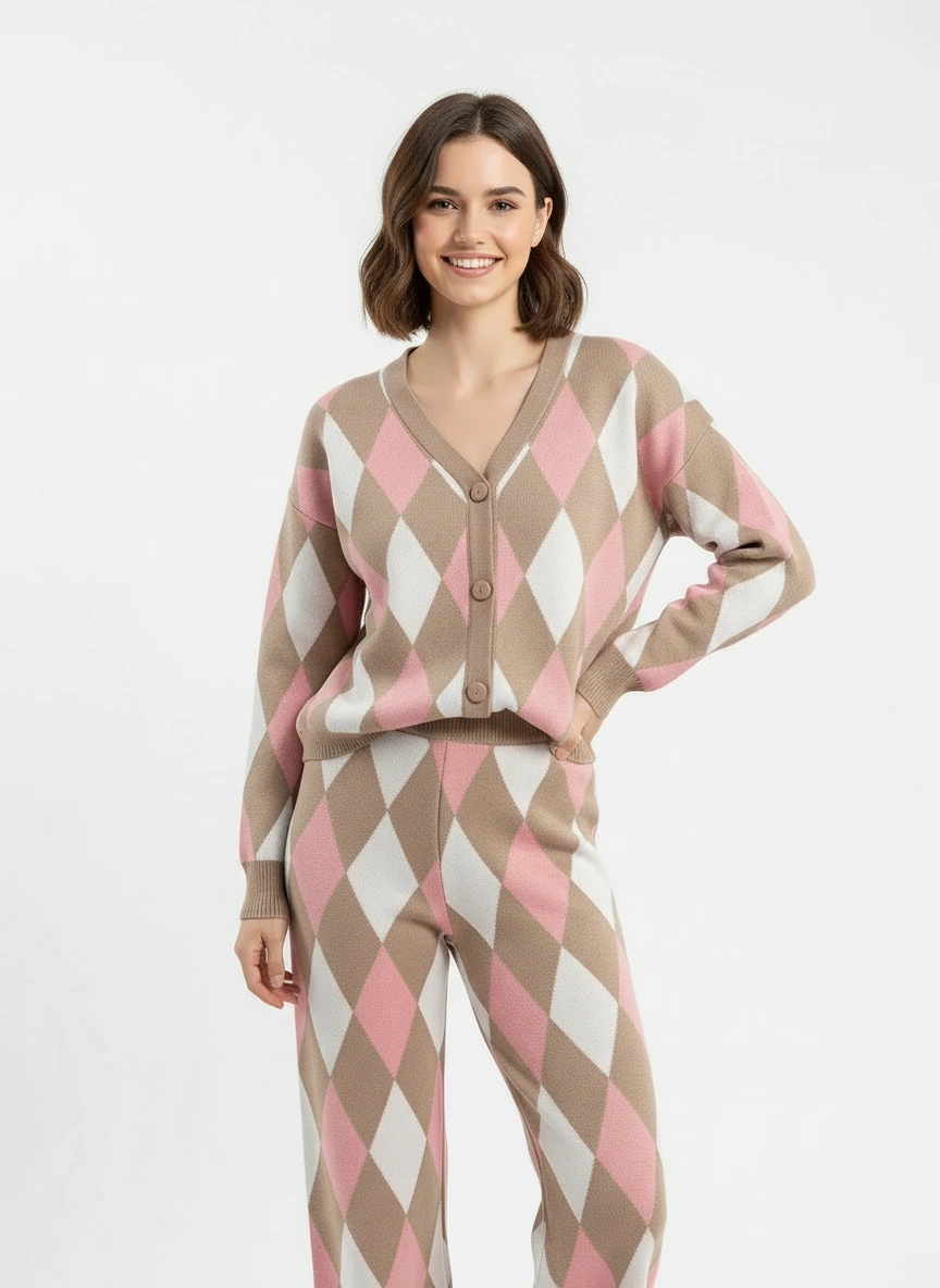 contemporary comfort with this pink conceptual loose fit set