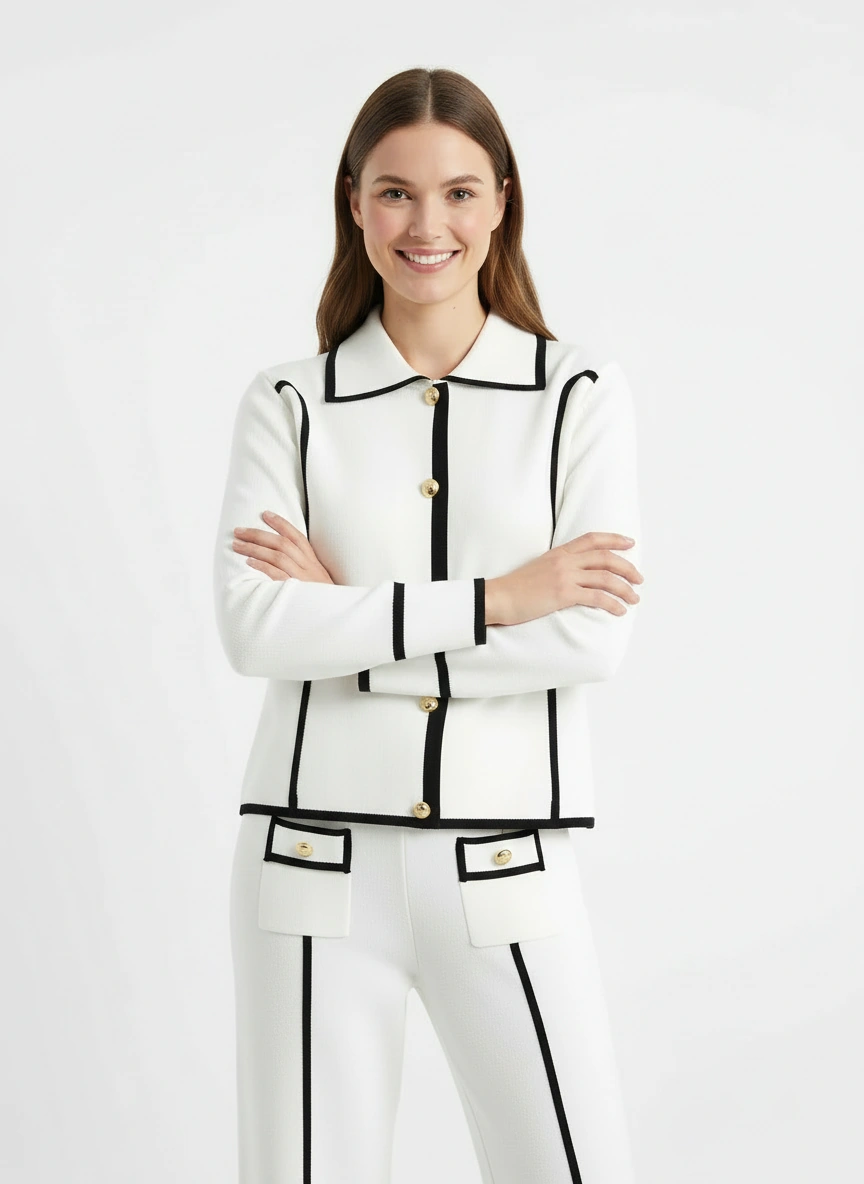 Timeless elegant crisp white suit set