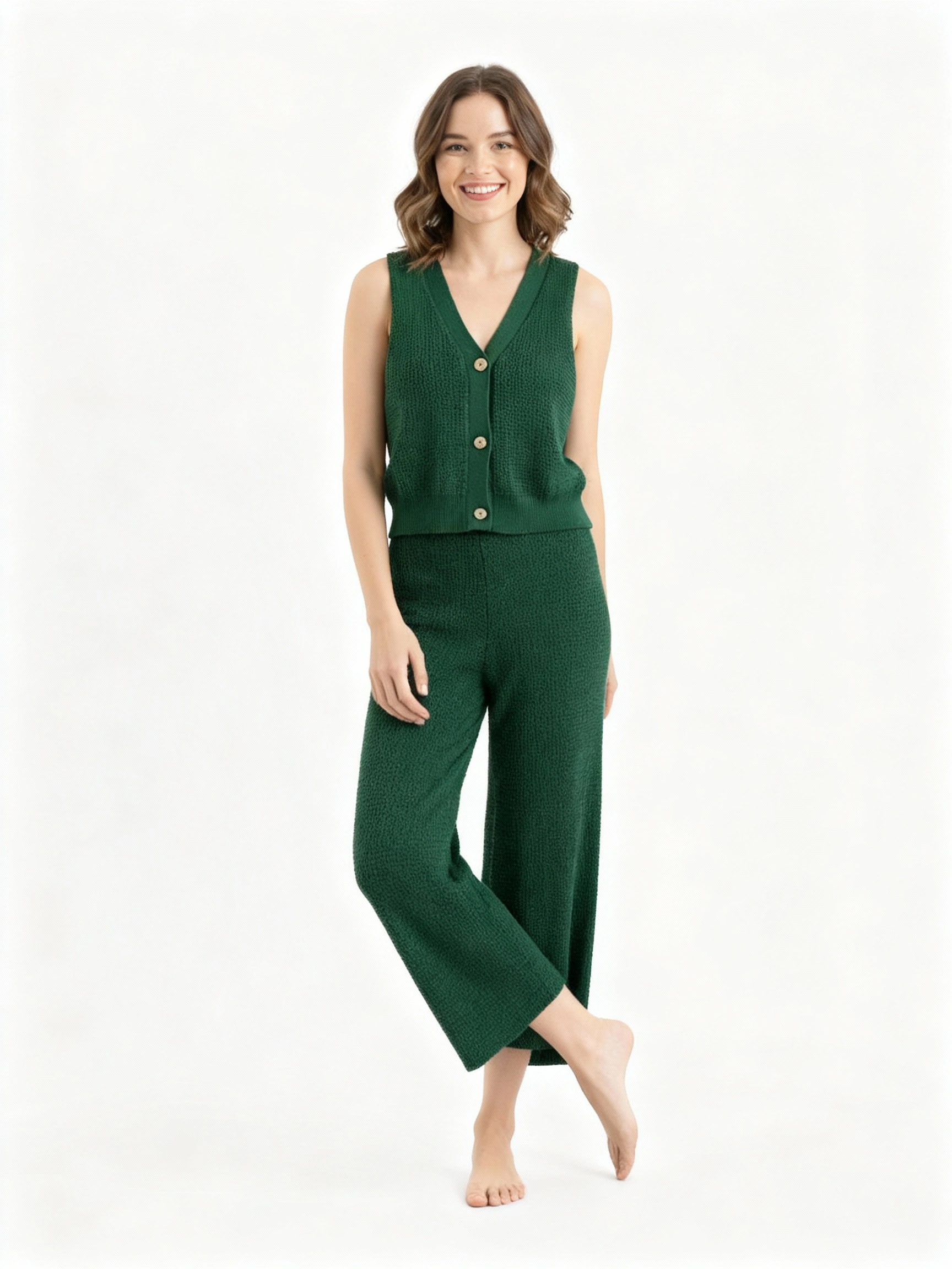 Dark green vest and pant set