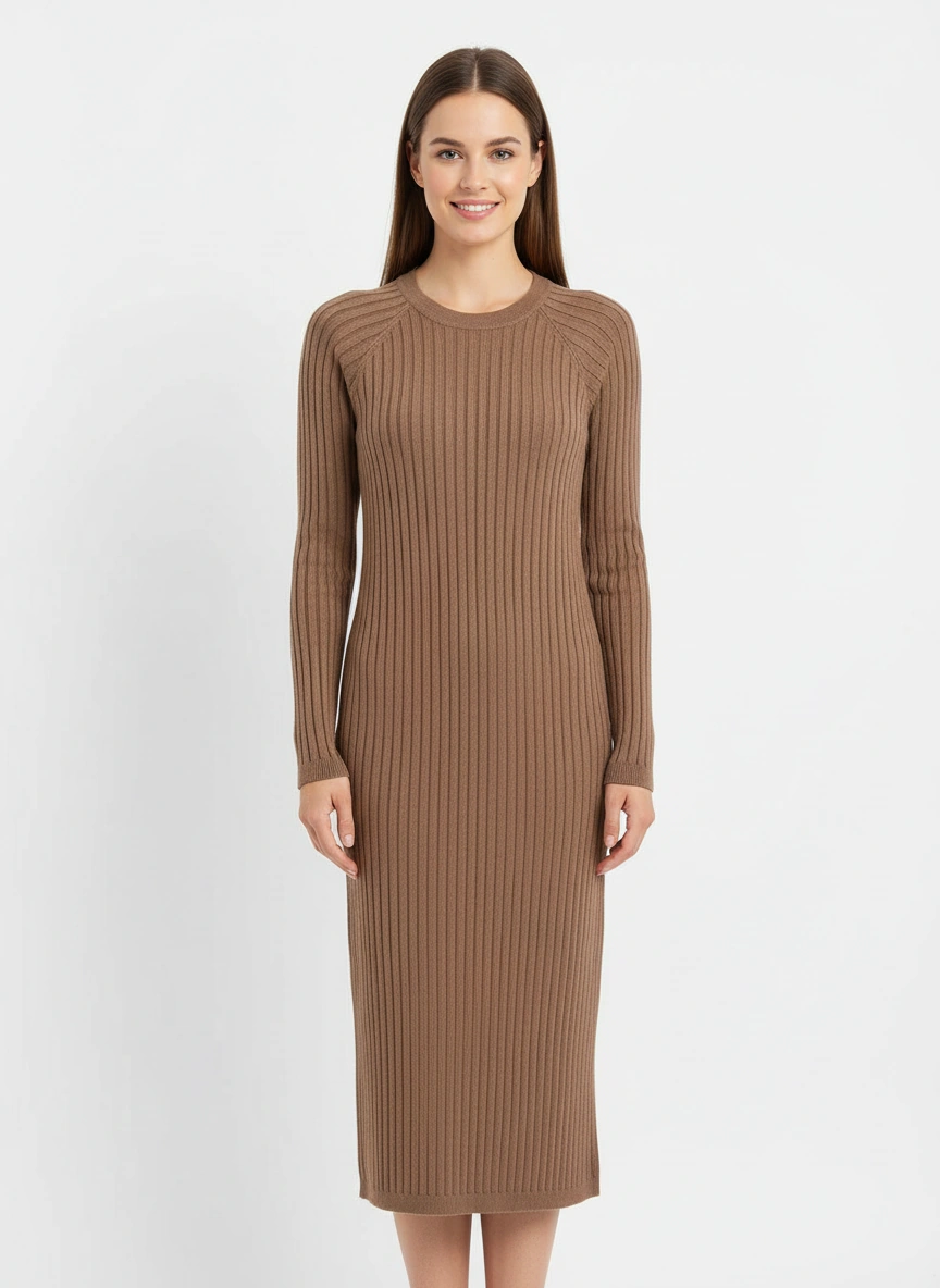 long sleeve purple midi dress