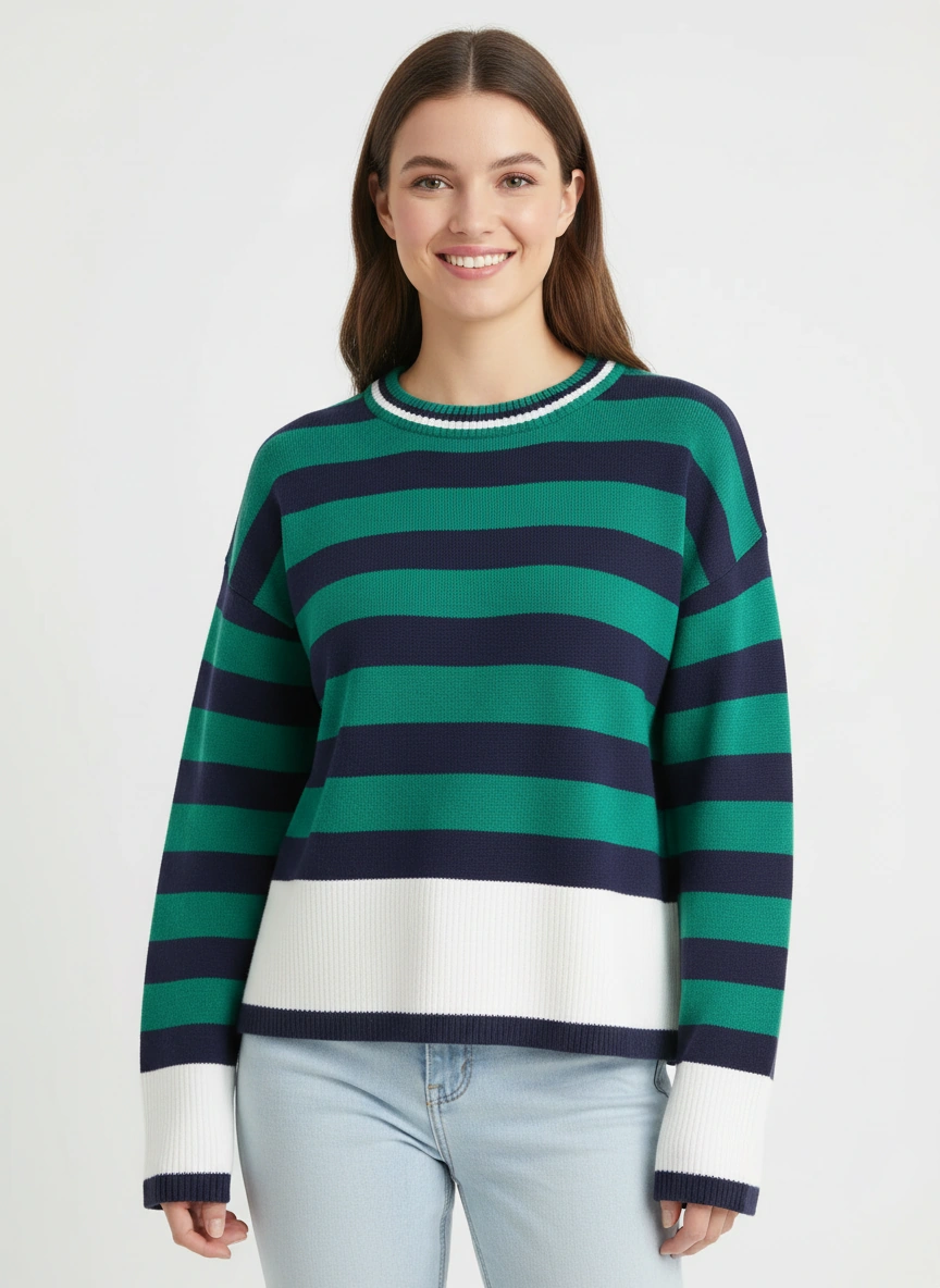 relaxed green sweater