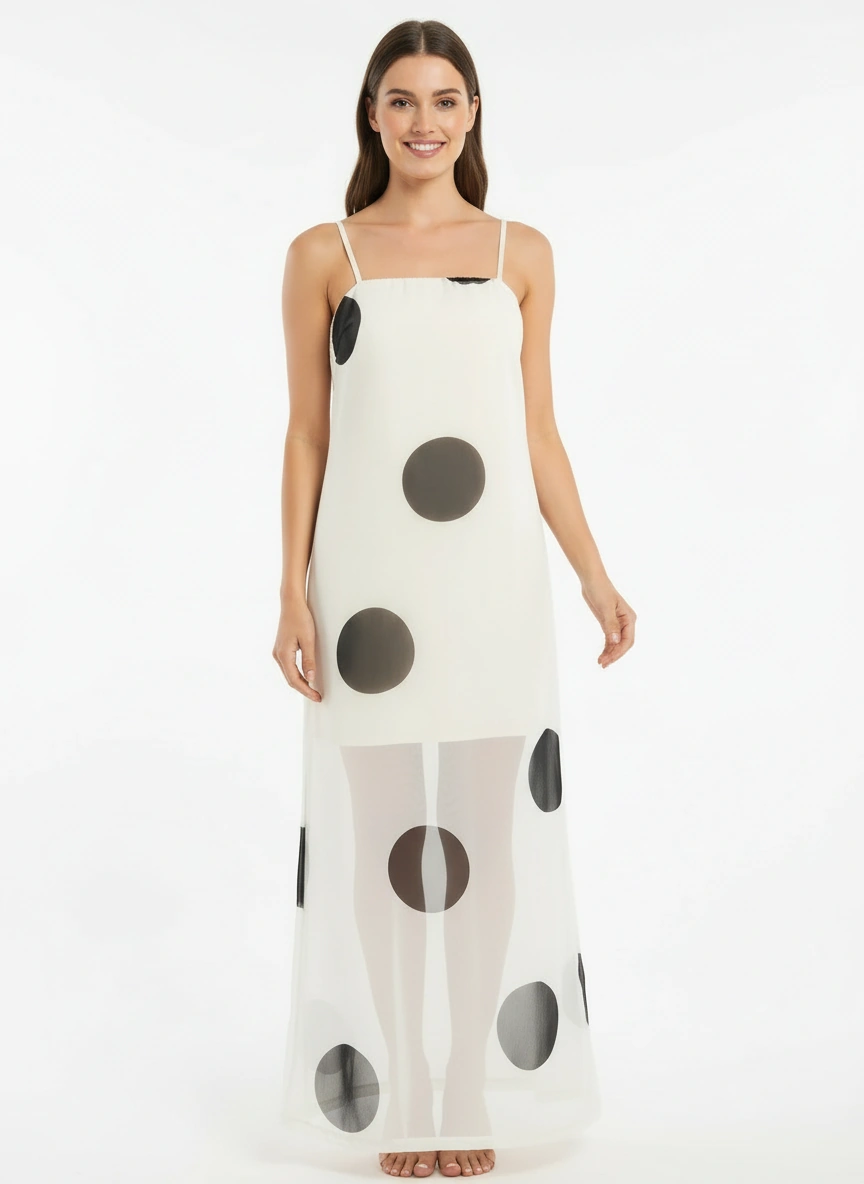 Classic dot elegant maxi dress