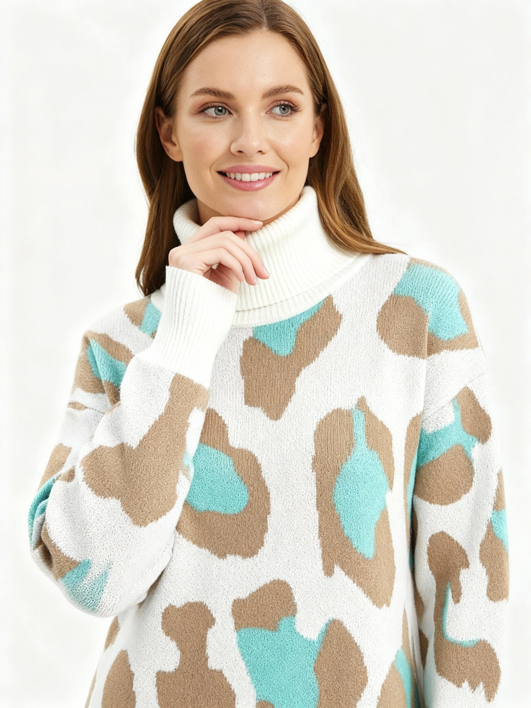 green chic leopard sweater