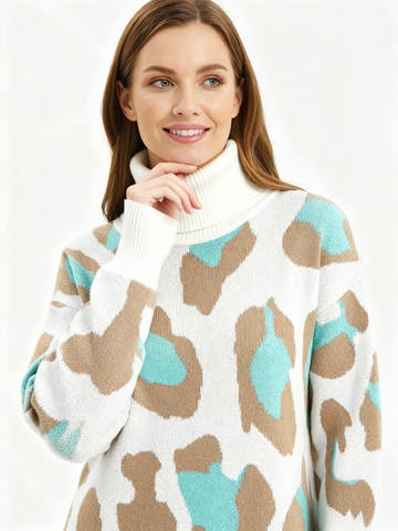 green chic leopard sweater
