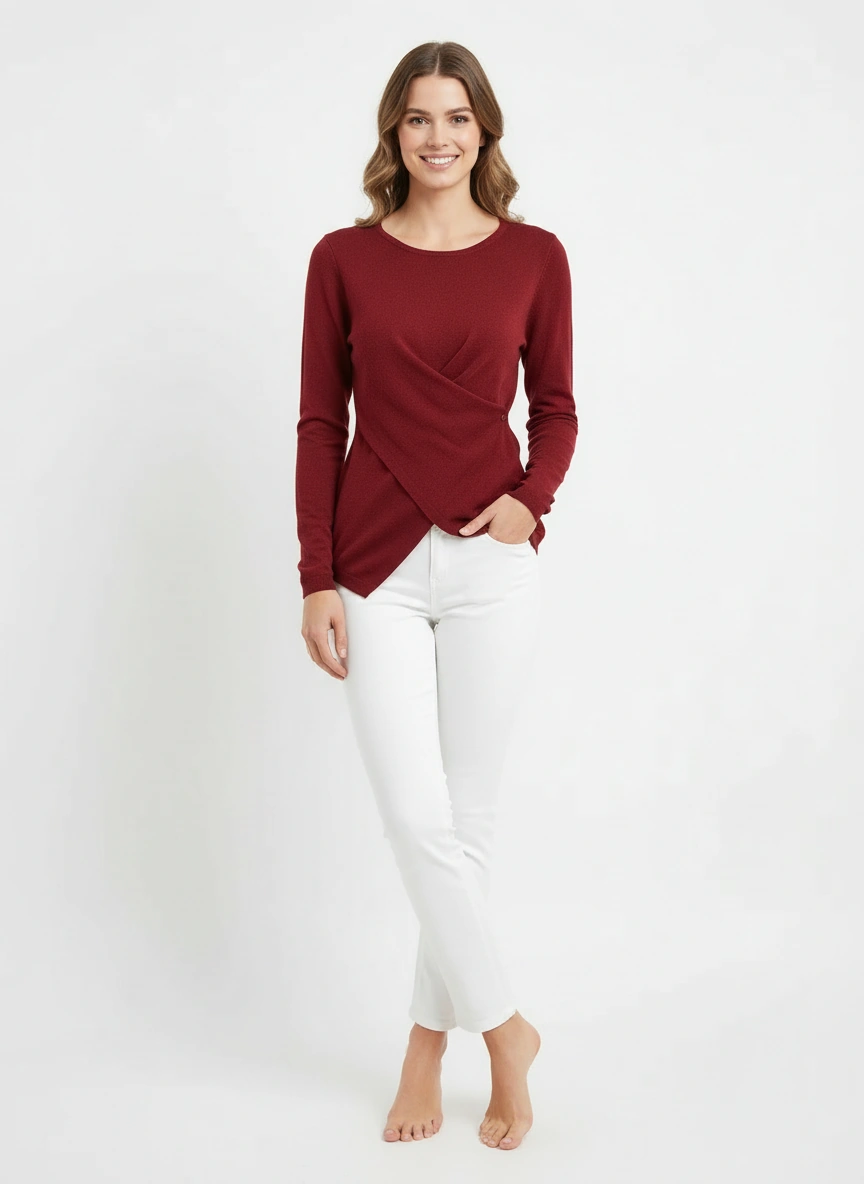 Tailored timeless fit red sweater