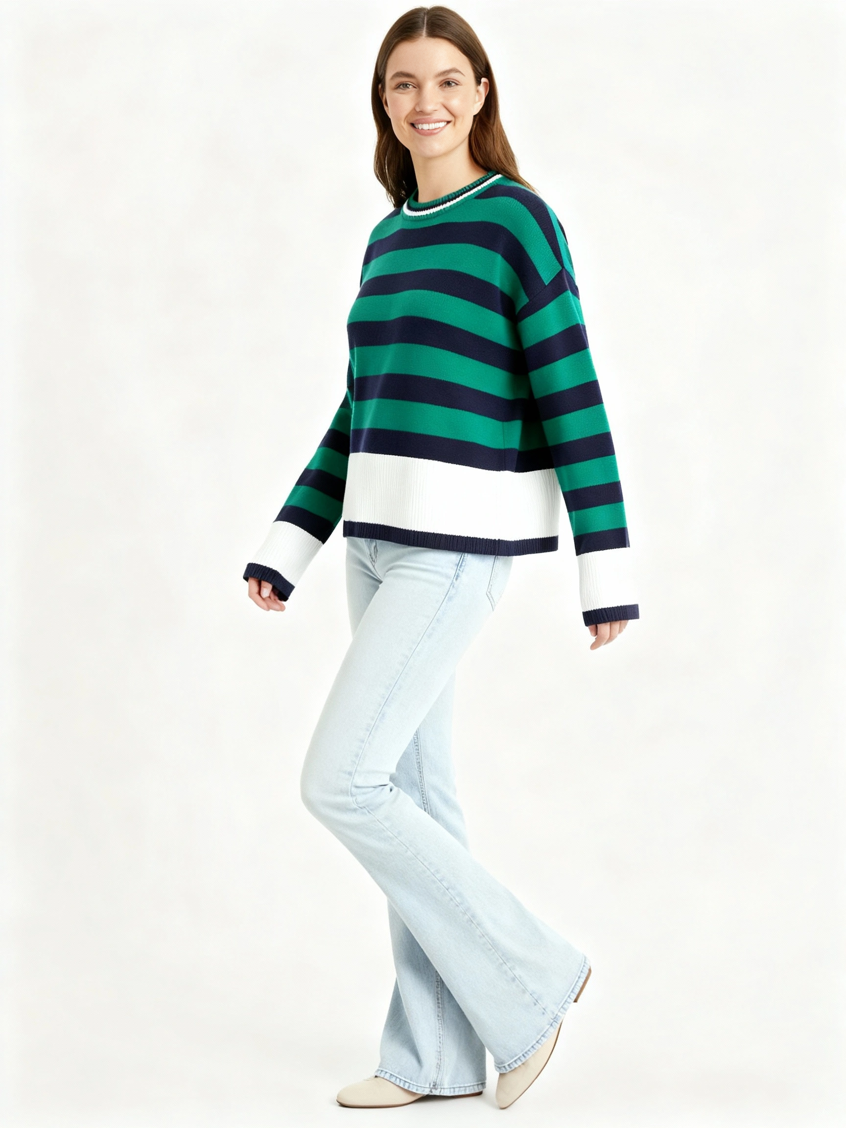 relaxed green sweater