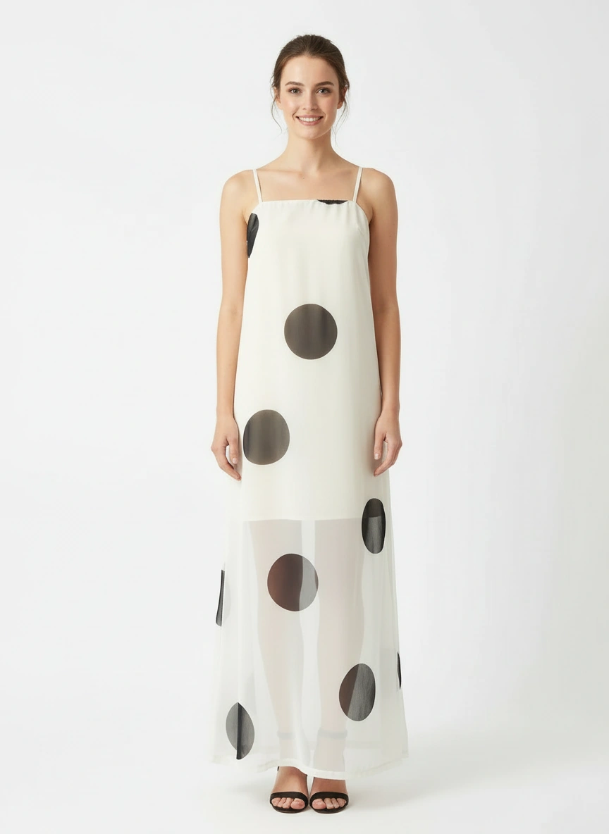 Classic dot elegant maxi dress