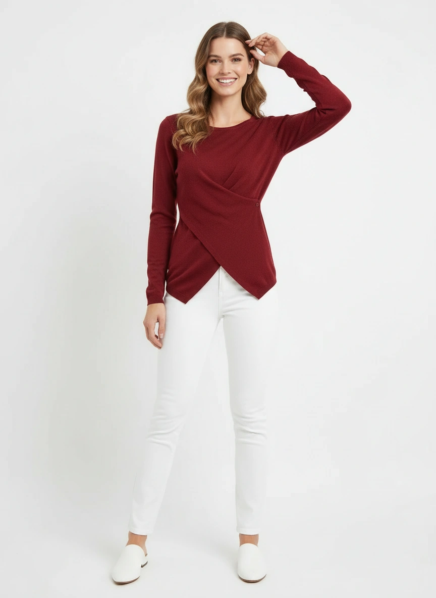 Tailored timeless fit red sweater