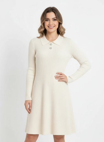 timeless elegant creamy white midi dres