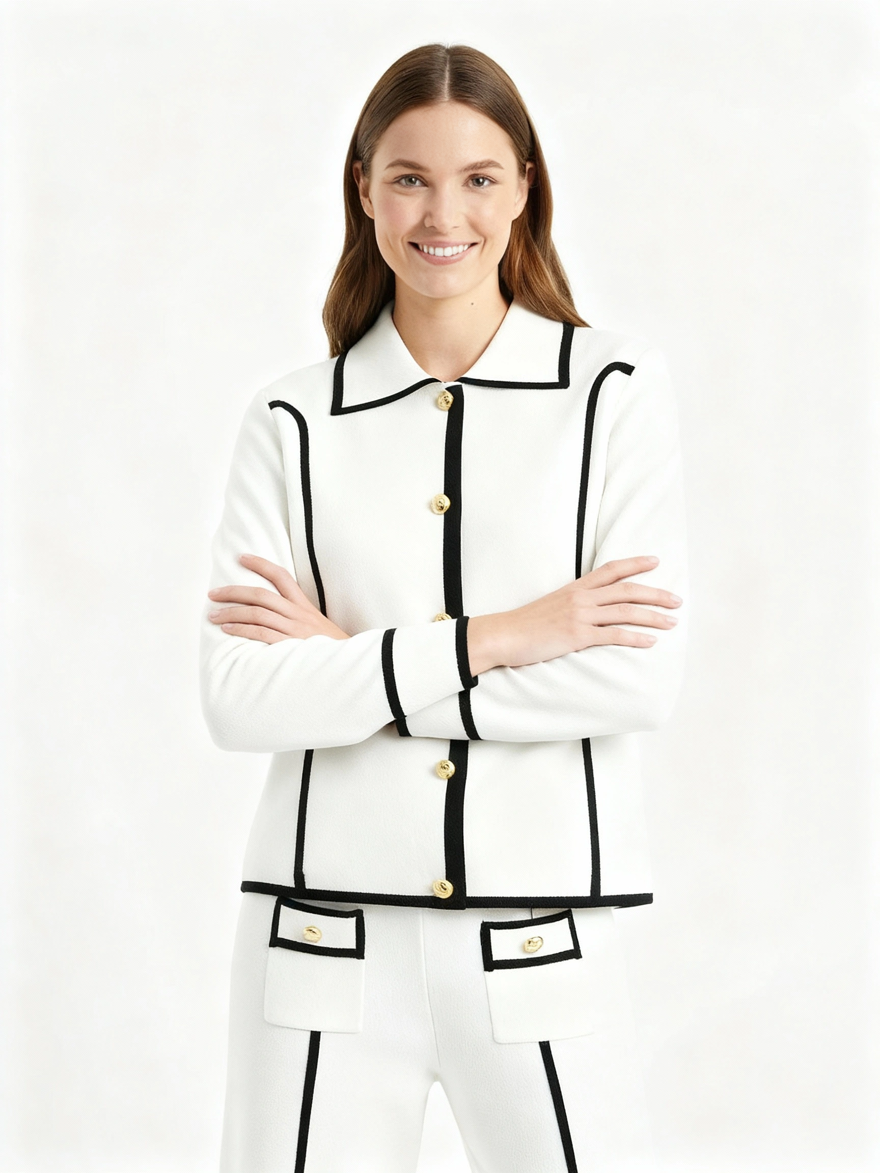 Timeless elegant crisp white suit set