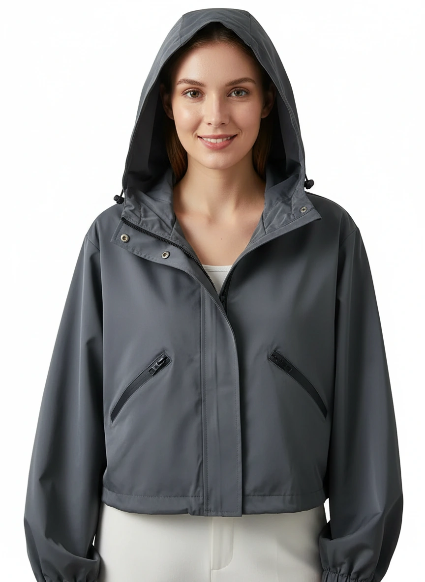 Dark gray waterproof hoodie jacket