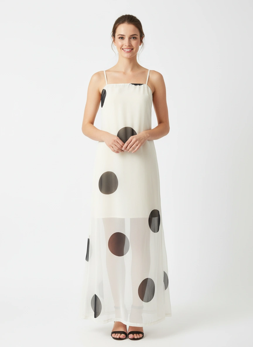 Classic dot elegant maxi dress