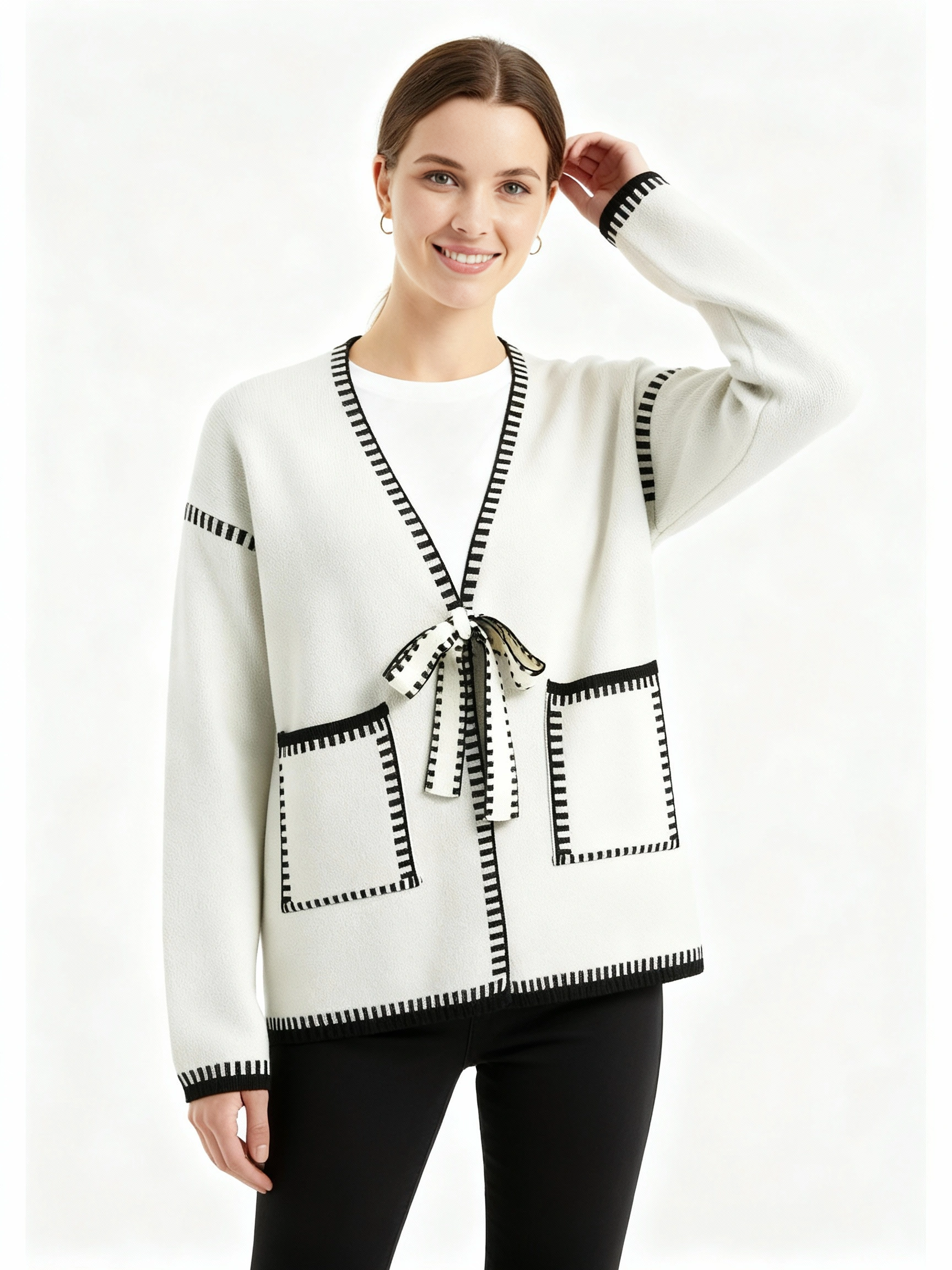 creamy white cardigan