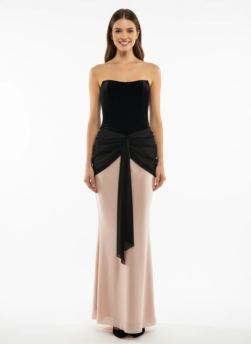 bold black and pink color-block design Cocktail dress