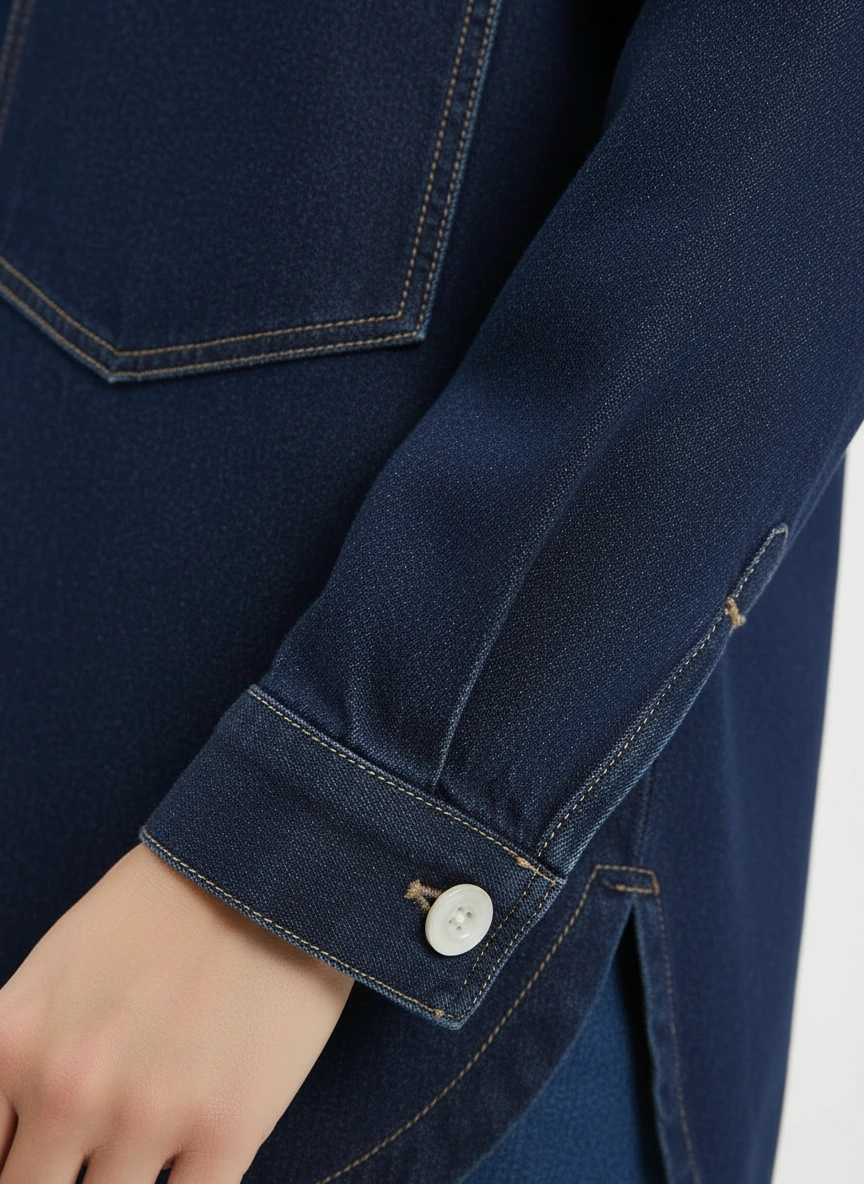 dark blue denim shirt