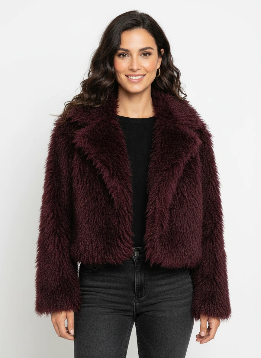 Elegant short fur winter coat