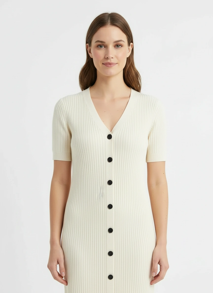 white sophisticated fit midi dress