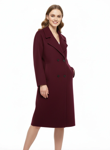 Dark red overcoat