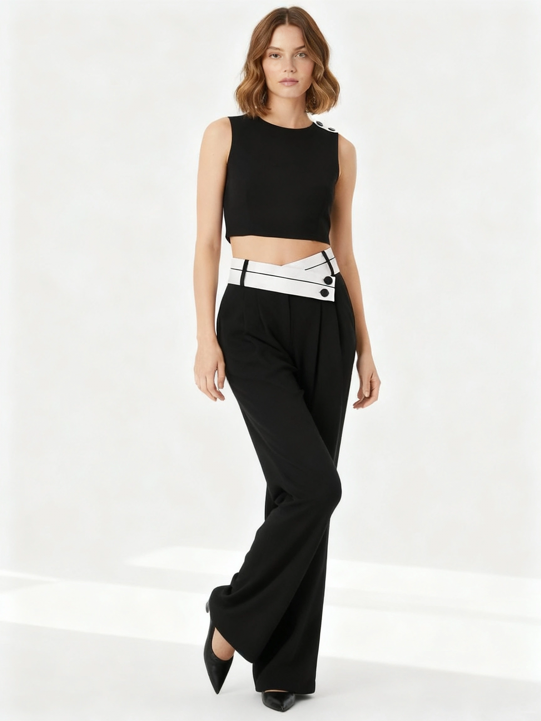 Striking black wide-leg pants