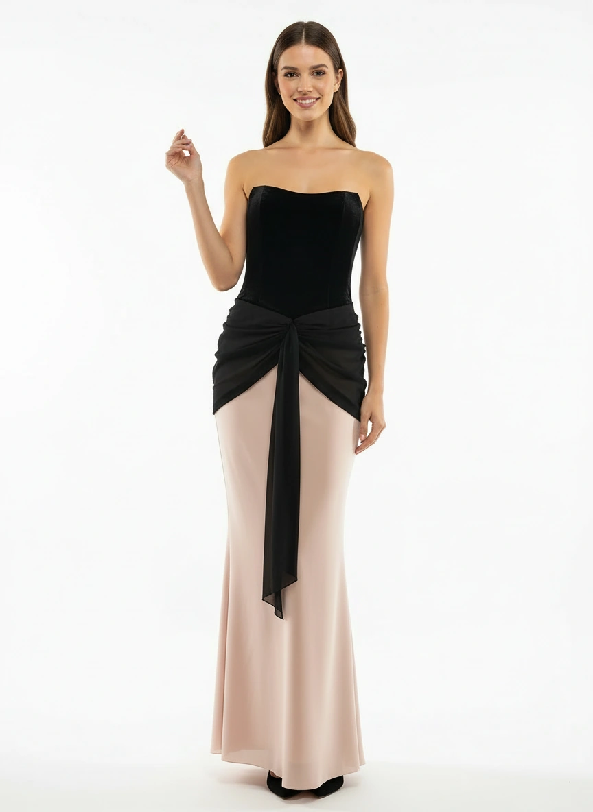 bold black and pink color-block design Cocktail dress