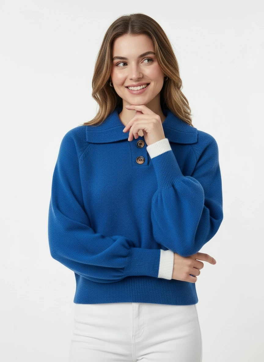 Sophisticated navy blue sweater