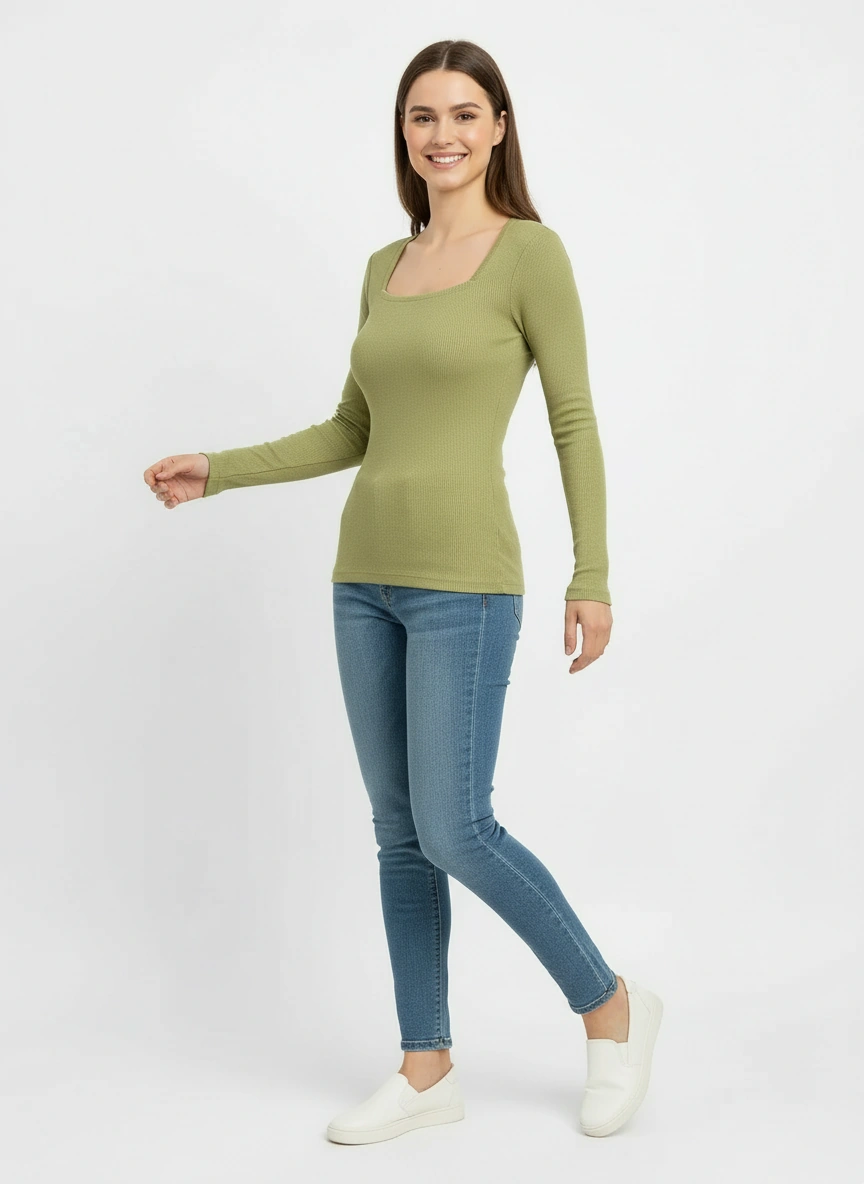 vibrant apple green sweater