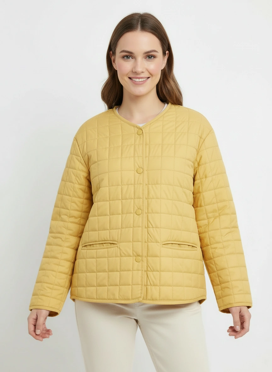 Vibrant yellow puffy jacket