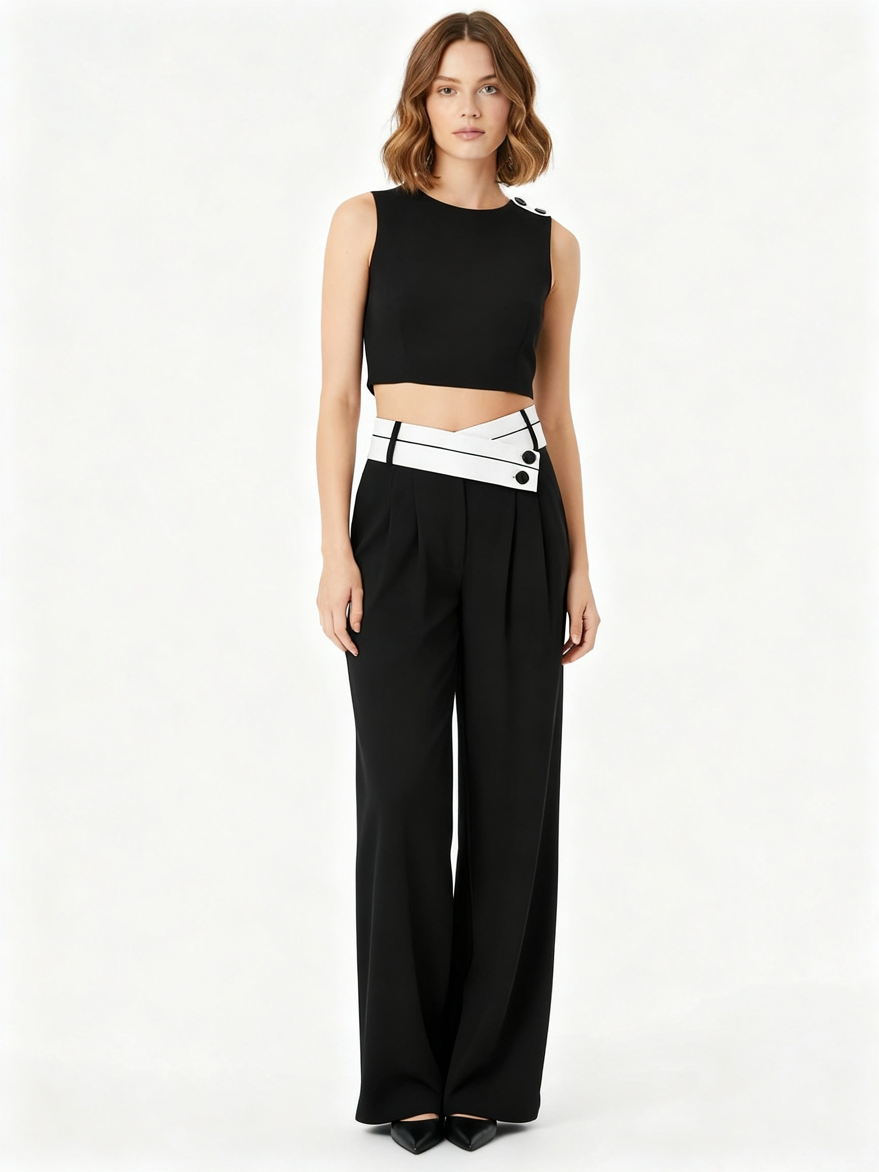 Striking black wide-leg pants