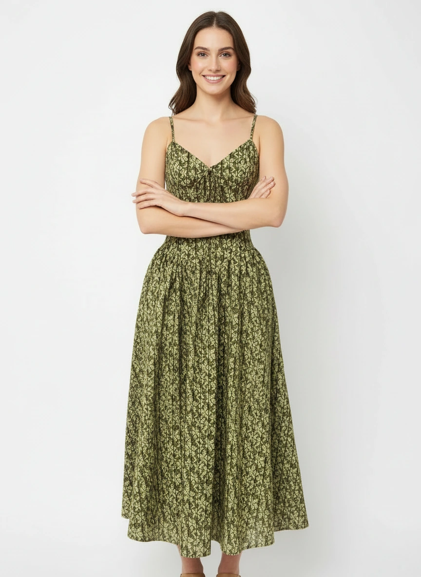 Green tee thoughtfully designed dress