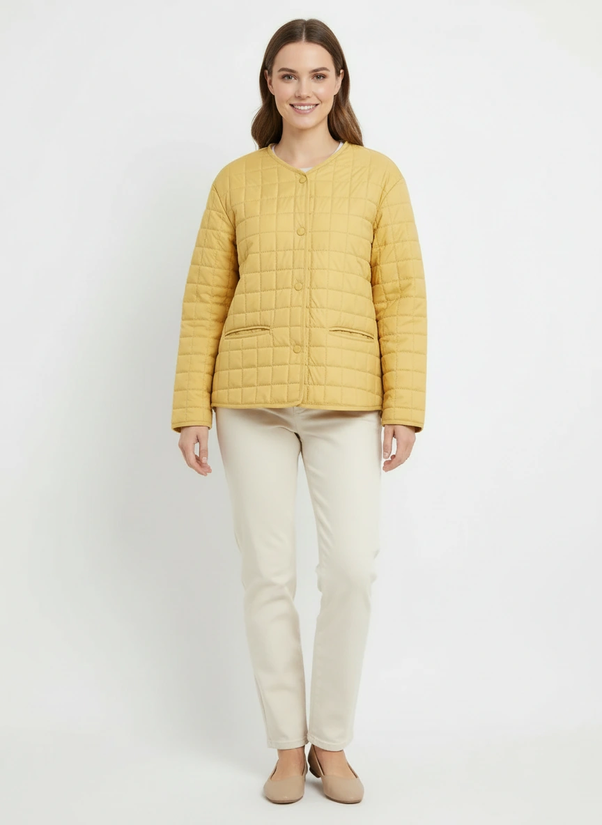 Vibrant yellow puffy jacket