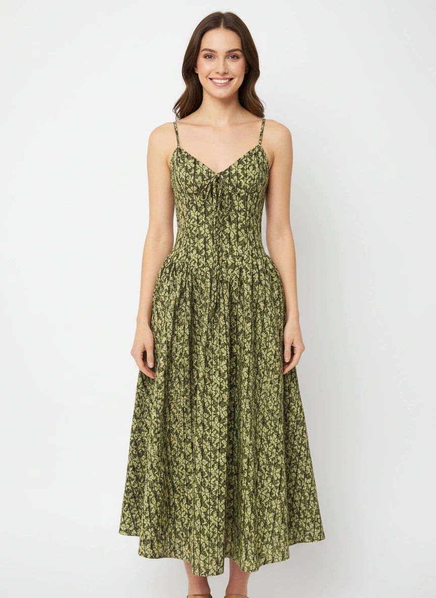 Green tee thoughtfully designed dress