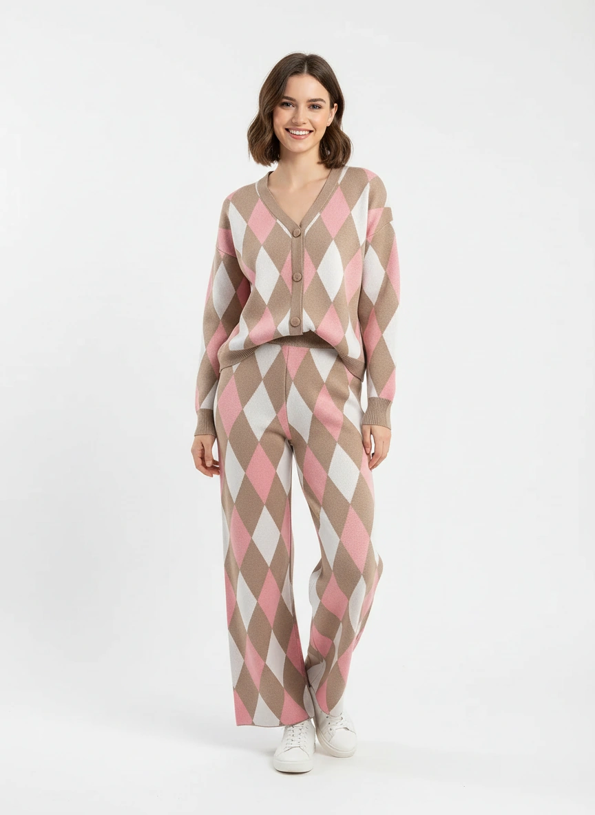 contemporary comfort with this pink conceptual loose fit set