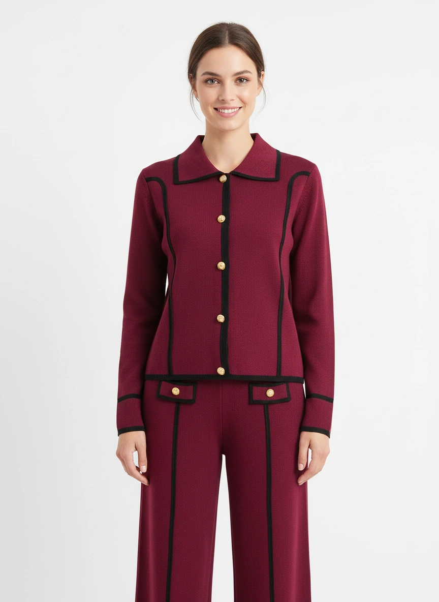 Sophisticated wine red coordinated set