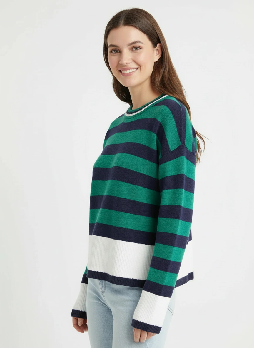 relaxed green sweater