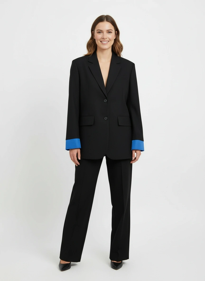 Black oversized loose blazer