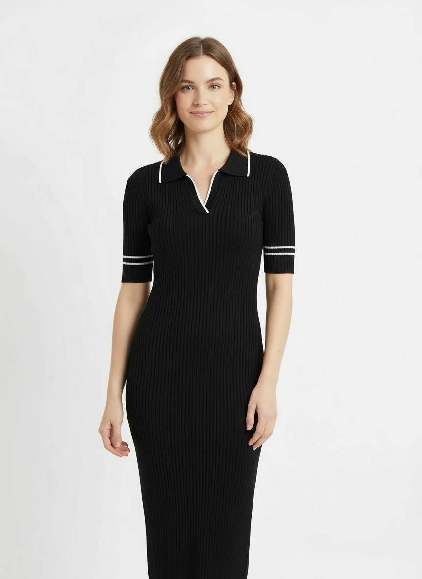 dark green fit midi dress