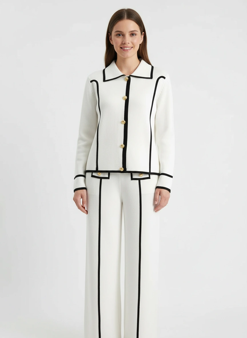 Timeless elegant crisp white suit set