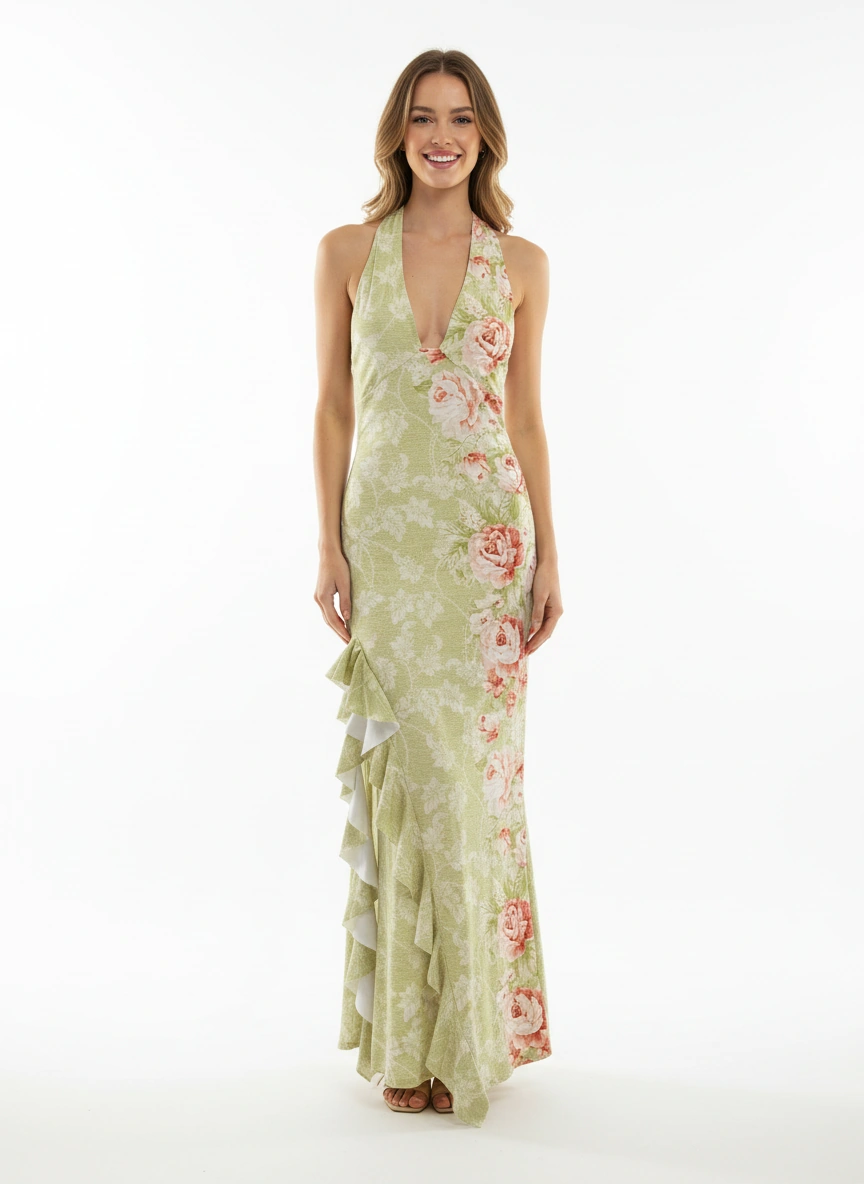 Verdant beach maxi dress